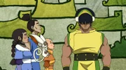 L-R: Actress Katara, Actor Sokka, Actress Aang, Actor Toph
