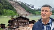 Gemeindepräsident Matthias Bellwald steht vor Blatten, VS.