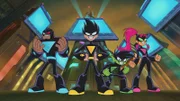 v.li.: Cyborg, Robin, Beast Boy, Starfire