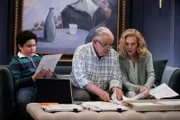 ìGame Faceî ñ Olympiaís partnership dream hangs in the balance as she and her team race against the clock to get a dangerous drink off the market, on MATLOCK, Thursday, March 13 (9:01-10:00 PM, ET/PT) on the CBS Television Network, and streaming on Paramount+ (live and on demand for Paramount+ with SHOWTIME subscribers, or on demand for Paramount+ Essential subscribers the day after the episode airs)*. Pictured (L-R): Aaron D. Harris as "Alfie Kingstonî, Sam Anderson as "Edwin Kingstonî, and Julie Hagerty as ìBitsyî.