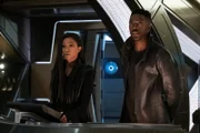 Pictured: Sonequa Martin-Green as Burnham and David Ajala as Booker of the CBS All Access series STAR TREK: DISCOVERY.