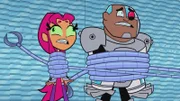 v.li.: Starfire, Cyborg