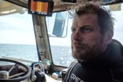 Captain Shawn Pomrenke in the wheelhouse of the Havilah after a long season-ending dive at Bluff.
