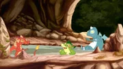Hektor kann nun endlich mit den anderen Drachen in der Heiligen Quelle baden.