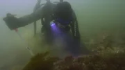 Diver Kris Kelly mines.