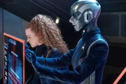 "Project Daedalus" -- Ep#209 -- Pictured (l-r): Mary Wiseman as Tilly; Hannah Cheesman as Airiam 2.5 of the CBS All Access series STAR TREK: DISCOVERY.