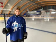 Estha Angely in der Eishalle