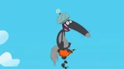 Der „allwissende“ Wolf hebt ab.