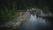 PORT PROTECTION, ALASKA- Sam goes to a boat junkyard to gather parts for his wind turbine.