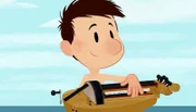 Nick darf die Tanzstunde auf dem Instrument der Matrosen begleiten.
