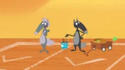 Wolf baut eine Landebahn für die Gäste aus dem All.