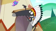 Das Totem für Wolfine liegt in der Luft: Schöner Schmetterling der Prärie.