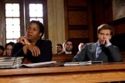 LAW & ORDER --  "No Good Deed"  Episode 23012  -- Pictured: (l-r) Michael Hyatt as Attorney Vanessa Carter, Tyler Eliot Burke as Shawn Payne