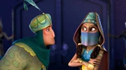 Der selbstverliebte Prinz Achmed möchte Prinzessin Jinan von seinem Charme überzeugen.
