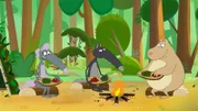 Wolf serviert seinen Gästen Brennnesseln und gegrillte Ameisen.