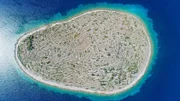 Luftaufnahme von Fingerprint Island.