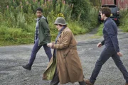 (v.l.n.r.) Jaqueline Williams (Ibinabo Jack); Vera Stanhope (Brenda Blethyn); Aiden Healy (Kenny Doughty)
