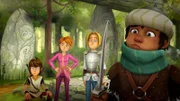 Arthur, Guinevere, Tristan und Sagramor stauen nicht schlecht über ihren Freund Gawain.