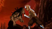 L-R: Phoenix King Ozai, Aang