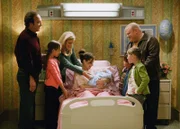 L-R: Jim Belushi (Jim), Ruby (Taylor Atelian), Cheryl (Courtney Thorne-Smith), Kimberly Williams-Paisley (Dana), Kyle (Conner Rayburn), Andy (Larry Joe Campbell), Gracie (Billi Bruno).