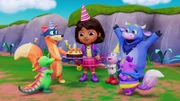 v.li.: Isa, Swiper, Dora, Boots, Benny, Tico