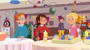 Die Kinder bereiten das Möwenweg-Fest vor.