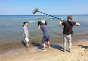 Dreharbeien mit Katrin Weber am Strand / Usedom