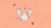 Obwohl Hühner eigentlich nicht fliegen können, hat unser weißes Huhn den Absprung vom Dach gewagt. Hoffentlich kommt es heil auf der Erde an!