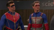 L-R: Captain Man / Ray Manchester (Cooper Barnes), Henry Hart (Jace Norman)