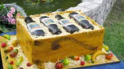 The completed Wine Cake at delivery.