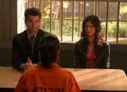 CROSSING JORDAN -- NBC Series -- "Road Kill" -- Pictured: (l-r) Jerry O'Connell as Woody Hoyt, Jill Hennessy as Dr. Jordan Cavanaugh, Alicia Coppola as Ryan Kessler  -- NBC Universal Photo: Dean HendlerFOR EDITORIAL USE ONLY -- DO NOT RE-SELL/DO NOT ARCHIVE