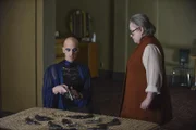 AMERICAN HORROR STORY -- "Battle Royale" Episode 511 (Airs Wednesday, January 6, 10:00 pm/ep) Pictured: (l-r) Denis O'Hare as Liz, Kathy Bates as Iris.  CR: Ray Mickshaw/FX