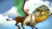 Guinevere kommt ihren Freunden mit dem Greifen zur Hilfe.