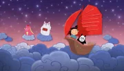 In diesem traditionellen chinesischen Wiegenlied wird das Bett im Traum zu einem Schiff, mit dem das chinesische Mädchen und ihr Panda Plüschtier ein kleines Abenteuer in den Wolken erleben.