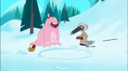 Tietie ist begeistert von Wolfs Idee, ein Iglu zu bauen.