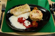 Leibgericht: Kabeljau mit Mandelmus- Ziegenkäse-Schaum, Paprikagemüse und Zitronen- Paprika-Risotto von Karsten Leerhoff