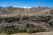 Zentrum des ehemaligen Königreiches Mustang (Nepal) - Lo Manthang mit Annapurna 1 (8091m)