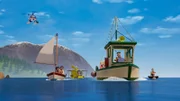 Eine Parade mit Wasserfahrzeugen zieht alle an die Küste von Pontypandy. Dort sorgt Hannah mit einem U-Boot für Wirbel.