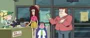 v.li.: Ms. Julep, Ms. Baker, Clarence, EJ