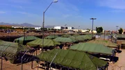 Das "Tent City Jail" in Phoenix, Arizona: In den Zelten steigen die Temperaturen auf &uuml;ber als 60 Grad Celsius.