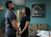 Neil Brown Jr. as Ray Perry and Parisa Fakhri as Naima Perry  in SEAL Team