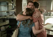 L-R:  Kerri Medders as Emma, David Boreanaz as Jason Hayes and Gavin White as Mikey in SEAL Team