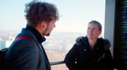 Felix Räuber (li.) trifft im Vogtland auf die Analog-Astronautin Anika Mehlis (re.).