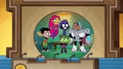 v.li.: Robin, Starfire, Beast Boy, Raven, Cyborg