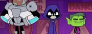 v.li.: Cyborg, Raven, Beast Boy