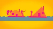 Animation: holländische Rettungsinseln. Jaja, zugegeben – Holland als miesen Ort zu verkaufen entspricht einem echten Klischee. Aber im Ernst: Unsere armen Nachbarn haben es echt schwer: keinen echten Sommer, Urlaub immer nur im Wohnwagen und faden Käse als kulinarisches Highlight. Als wäre das noch nicht genug liegt ein Viertel des Landes unter dem Meeresspiegel. Wenn der Klimawandel so weitermacht, dann ist Holland ernsthaft in Not! Aber die Holländer sorgen vor: Sie bauen Deiche. Die allein reichen aber nicht. In Zukunft könnte es auch schwimmende Häuser geben und Gewächshäuser, die auf dem Wasser treiben.