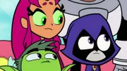 v.li.: Beast Boy, Starfire, Raven