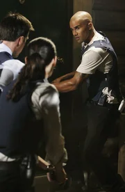 Ein gnadenloser Wettlauf mit der Zeit beginnt, denn der M&ouml;rder hat ein neues Paar im Visier: Hotch (Thomas Gibson, l.), Prentiss (Paget Brewster, M.) und Derek (Shemar Moore, r.) ...