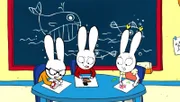 An seinem Geburtstag will Ferdinand (l.) bestimmen, was er mit Simon (M.) und Lou (r.) spielt. Er wünscht sich auch das Bild, dass Simon eigentlich für Lou malt.