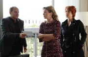 NDR Fernsehen HEITER BIS TÖDLICH: HAUPTSTADTREVIER, "Giftmüll", am Samstag (25.04.15) um 16:45 Uhr. Die ehemalige Laborleiterin Renate Katten (Marion Kracht, M.) hat Johannes Sonntag (Matthias Klimsa, l.) und dessen Chefin Nadja Bock (Floriane Daniel, r.) gestanden, dass zu ihrer Zeit mehrfach giftige Stoffe von der Firma Chemobasics in der Spree verklappt worden sind.